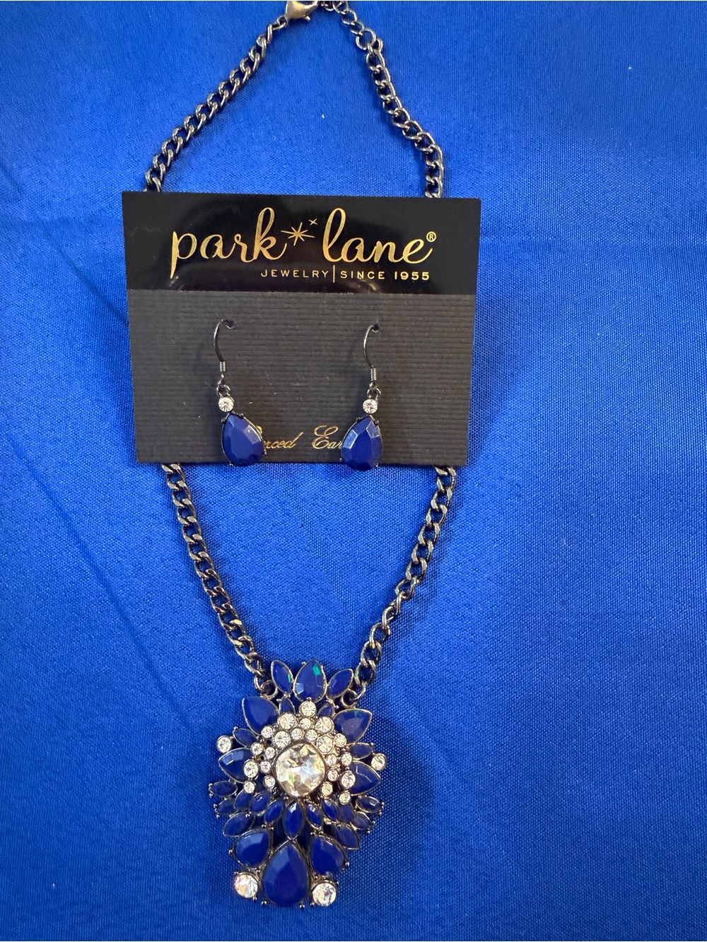 Park Lane Blue Statement Necklace & Earrings Set